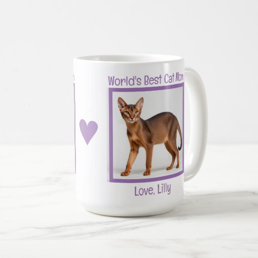 Mug Meilleure maman chatte du monde Personnaliser (Aby (Devant droit)