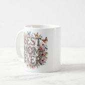Mug Meilleure Maman Citer Des Papillons Belles Fleurs (Devant gauche)
