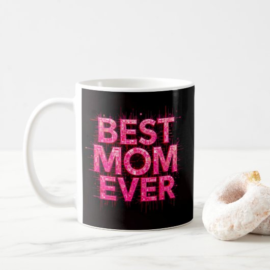 Mug Meilleure maman Citer jamais Papillon rose (Avec donut)