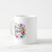 Mug Meilleure Maman Coeurs et Fleurs (Devant gauche)