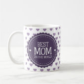 Mug Meilleure maman dans le monde Coeurs et Cercle vio (Gauche)