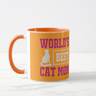 Mug Meilleure Maman de Chat au Monde Silhouette Orange