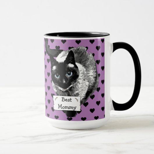 Mug "Meilleure maman de chat" Chat Siamese Lady Coffee (Droite)