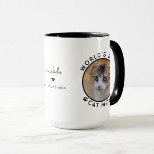 Mug Meilleure Maman de Chat Deux Photo Typographie Mod