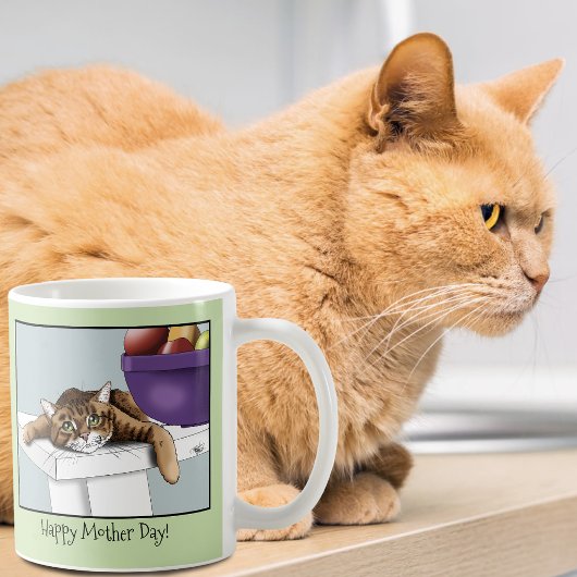 Mug Meilleure Maman de Chat Douce Chatte Tigrée Fête d