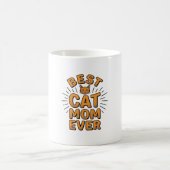 Mug Meilleure maman de chat jamais design de gravure v (Centre)
