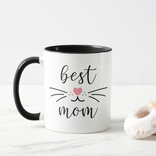 Mug Meilleure Maman de Chat Tête de Chat (Avec donut)