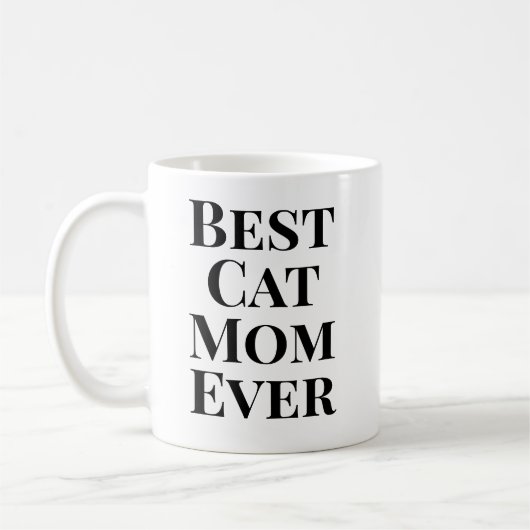 Mug Meilleure Maman de Chat Texte‑Only Chat (Gauche)