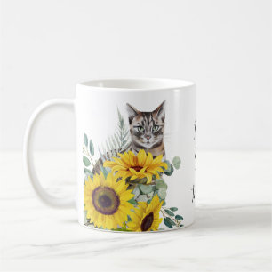 Mug Meilleure Maman de Chat Tournesol Floral