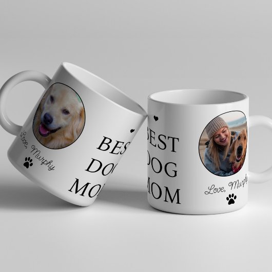 Mug Meilleure maman de chien 2 photo nom de l'animal p