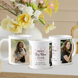 Mug Meilleure Maman de Chien Cadre Photo Rose Patte po