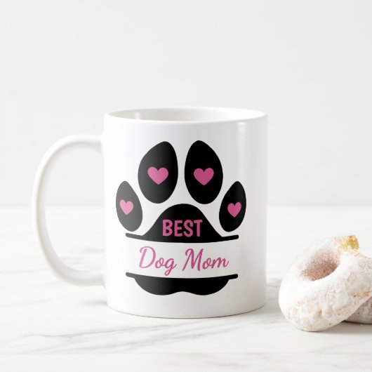 Mug Meilleure Maman de Chien Empreinte de Patte (Avec donut)