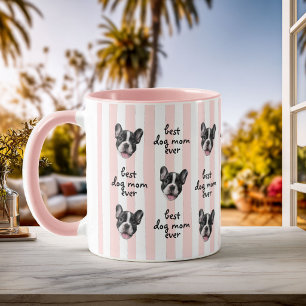 Mug Meilleure maman de chien ever Stripes Photo de vis