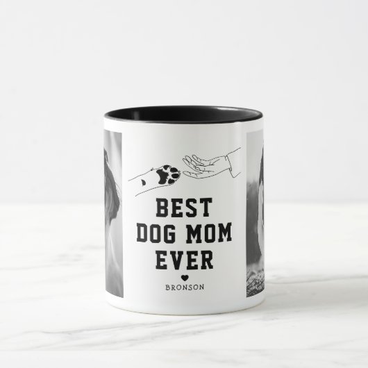 Mug Meilleure maman de chien jamais personnalisé photo (Centre)