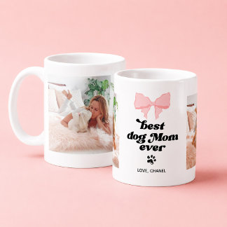 Mug Meilleure maman de chien jamais ruban rose personn