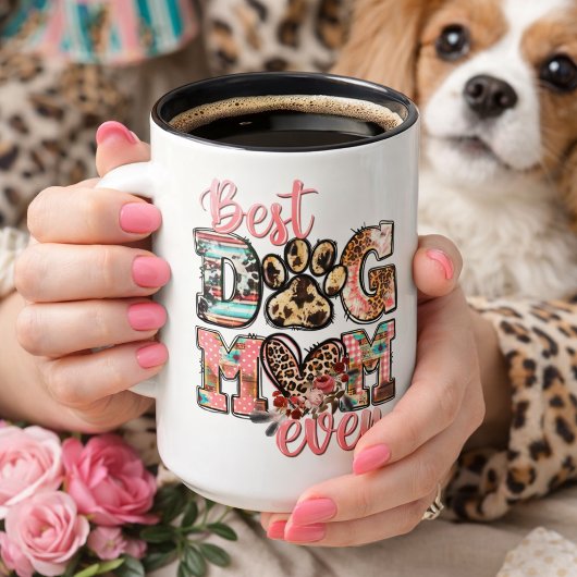Mug Meilleure Maman de Chien Lettrine avec Empreinte d