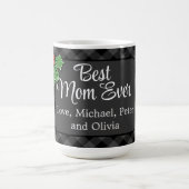 Mug Meilleure maman de Noël classique gris Plaid Holly (Centre)