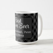 Mug Meilleure maman de Noël classique gris Plaid Holly (Devant droit)