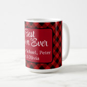 Mug Meilleure maman de Noël classique Red Plaid Holly (Devant droit)