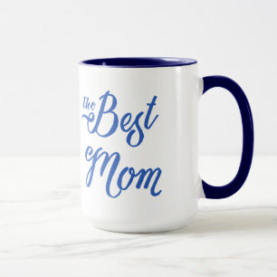 Mug Meilleure maman Design moderne de texte bleu