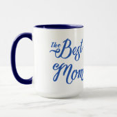 Mug Meilleure maman Design moderne de texte bleu (Gauche)