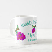 Mug Meilleure maman Dragonfly Zinnia personnalisée (Devant gauche)