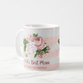 Mug Meilleure Maman du Monde Fleurs de Rose Rose Vinta (Devant gauche)