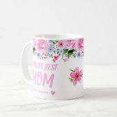 Mug Meilleure maman du monde Noms des enfants Aquarell (Devant gauche)