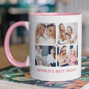 Mug 'Meilleure Maman du Monde' personnalisée avec 8 ph