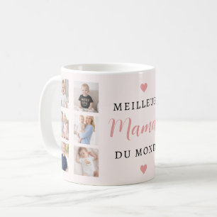 Mug Meilleure Maman Du Monde Photo Collage Rose Pâle