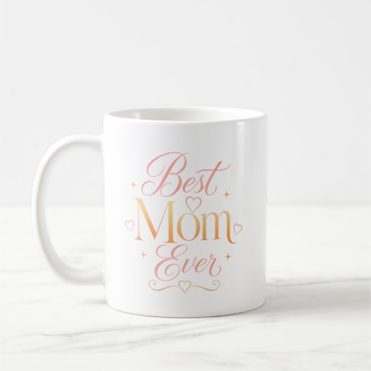 Mug Meilleure Maman Élégante Typographie Rose Or (Gauche)