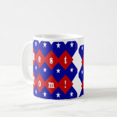 Mug Meilleure maman en forme de diamant patriotique (Devant gauche)