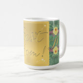 Mug "Meilleure maman" en laiton floral comme un monogr (Devant droit)