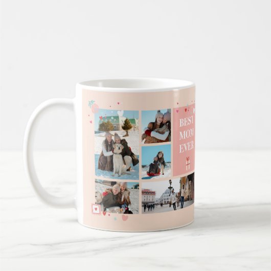 Mug Meilleure maman Ever 5 Photo Fête des mères Collag (Gauche)