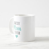 Mug Meilleure Maman Ever Aqua Script Cœur (Devant gauche)
