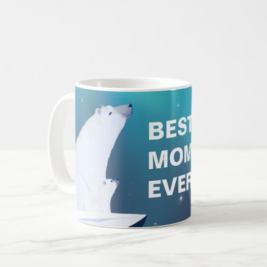 Mug Meilleure maman Ever Mama Ours polaire et son peti (Devant gauche)