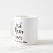Mug Meilleure maman Ever noir script personnalisé pers (Devant gauche)