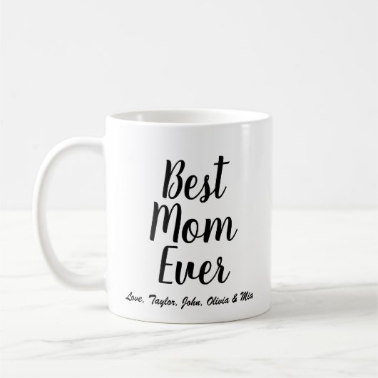 Mug Meilleure maman Ever noir script personnalisé pers (Gauche)