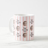Mug Meilleure Maman Ever Rayures Douces Photo de Bébé (Devant gauche)