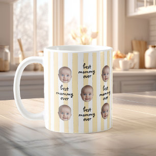 Mug Meilleure Maman Ever Rayures Douces Photo de Bébé
