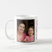Mug Meilleure Maman Ever Script Rose 2 Photo Souvenir (Gauche)