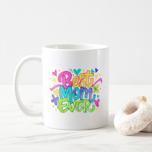 Mug Meilleure Maman Ever (Style 2) (Avec donut)