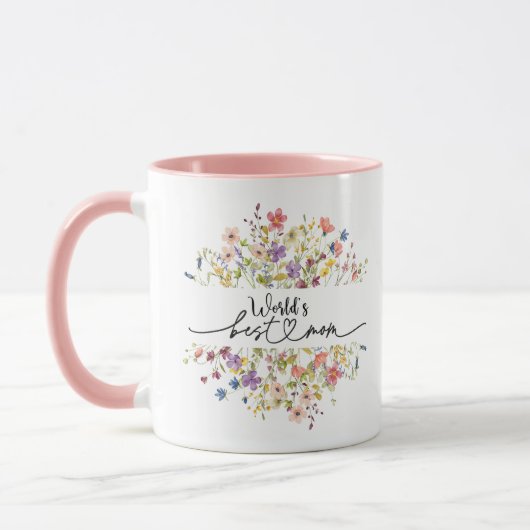 Mug Meilleure maman Fleur sauvage photo Journée mondia (Gauche)