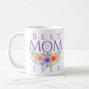 Mug Meilleure Maman Fleurs, Citation de la Fête des Mè