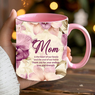 Mug Meilleure Maman Fleurs Coeurs Jamais Photo Mère Co