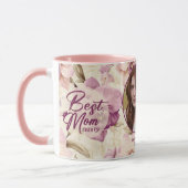 Mug Meilleure Maman Fleurs Coeurs Jamais Photo Mère Co (Gauche)