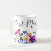 Mug Meilleure maman Floral Fleur sauvage (Devant gauche)
