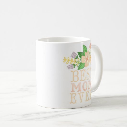 Mug Meilleure maman florale jamais (Devant droit)