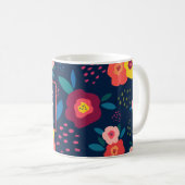 Mug Meilleure maman Florale moderne en bleu au monde (Devant droit)