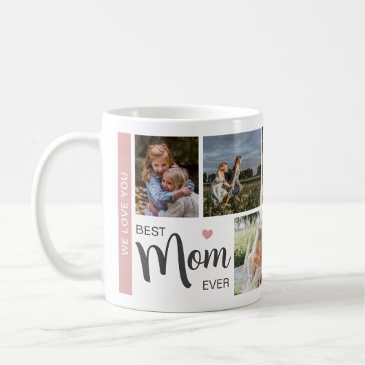 Mug Meilleure maman Jamais 5 Photo Fête des mères (Gauche)